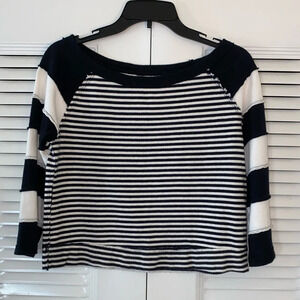 Free People Black and White Striped Sweater